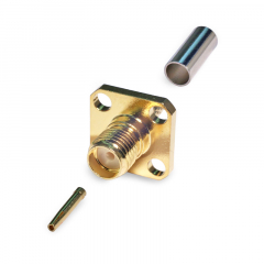 Разъем SMA- RG174, RG316 обжимной, на корпус, фланец