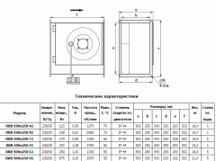 Канальный вентилятор для прямоуг. воздуховодов Ostberg RKB 500x250 H1