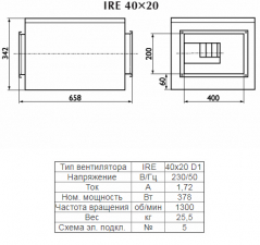 Вентилятор в изолированном корпусе Ostberg IRE 40x20 D1