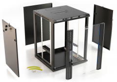 Hyperline TWB-1566-GP-RAL9004 Шкаф настенный 19-дюймовый 15U
