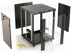 Hyperline TWB-FC-1545-GP-RAL9004 Шкаф настенный 19-дюймовый 15U