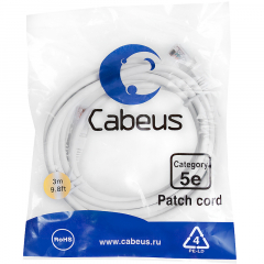 Патч-корд Cabeus PC-UTP-RJ45-Cat.5e-3m-WH