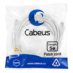 Патч-корд Cabeus PC-UTP-RJ45-Cat.5e-5m-WH