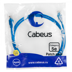 Патч-корд Cabeus PC-UTP-RJ45-Cat.5e-1.5m-BL