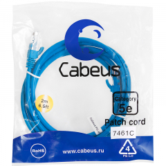 Патч-корд Cabeus PC-UTP-RJ45-Cat.5e-2m-BL-LSZH