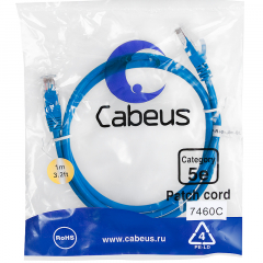 Патч-корд Cabeus PC-UTP-RJ45-Cat.5e-1m-BL-LSZH