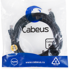Патч-корд Cabeus PC-UTP-RJ45-Cat.5e-5m-BK