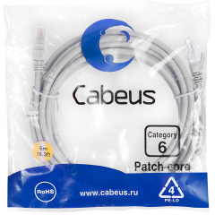 Патч-корд Cabeus PC-UTP-RJ45-Cat.6-5m-LSZH